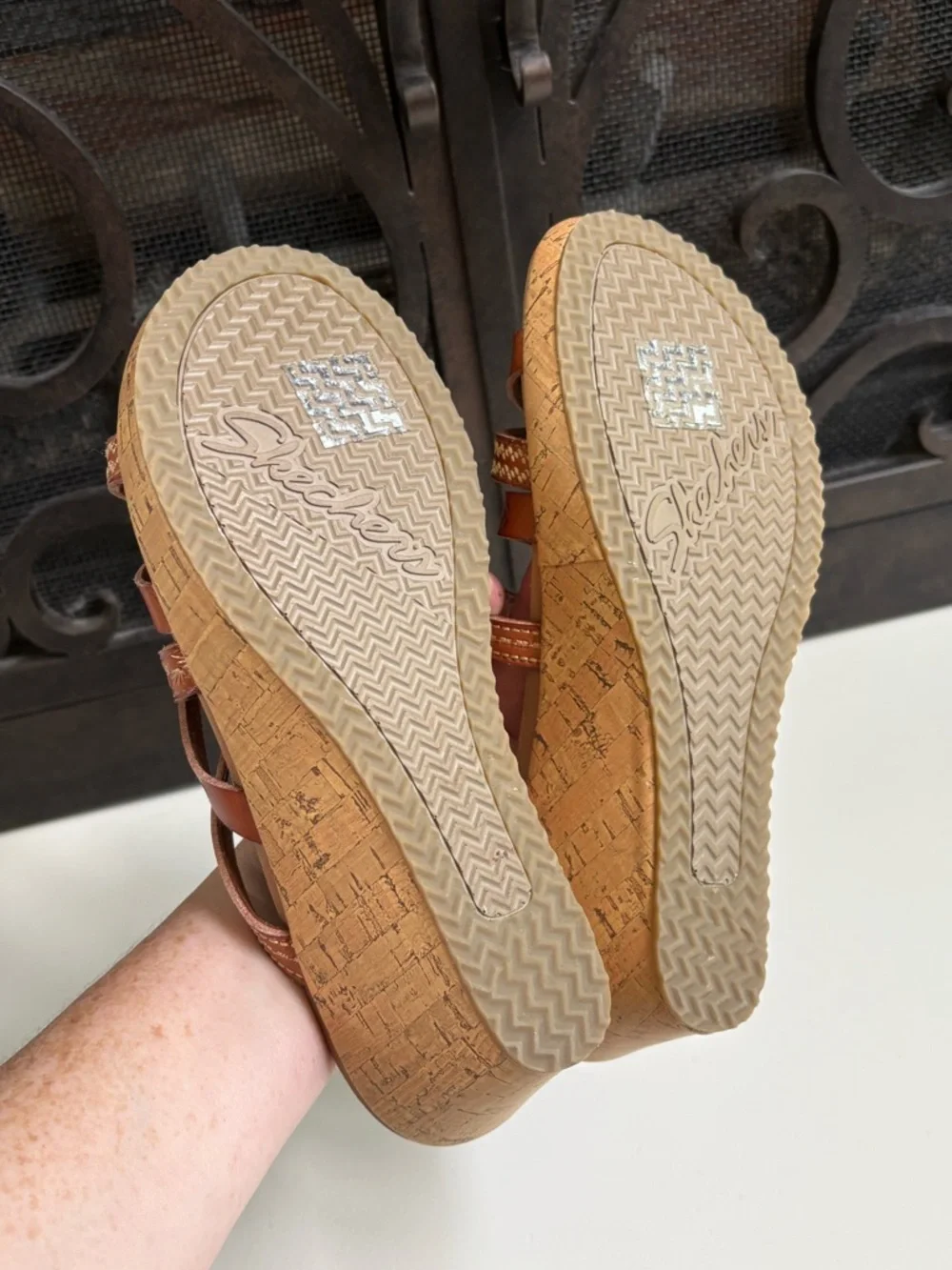Skechers Beverlee Tiger Posse Strappy Slide Wedges Size 8